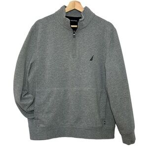 NAUTICA Quarter-Zip Gray Sweatshirt sz L